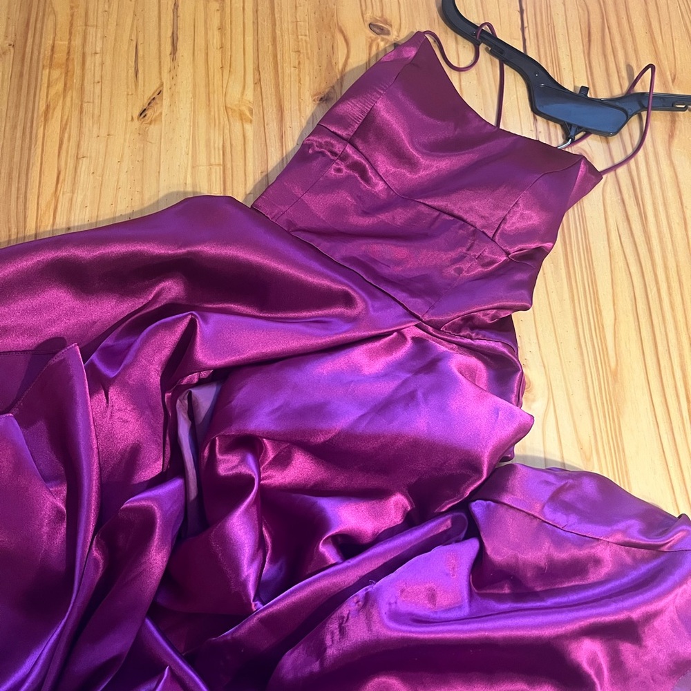 Magenta Satin Dress